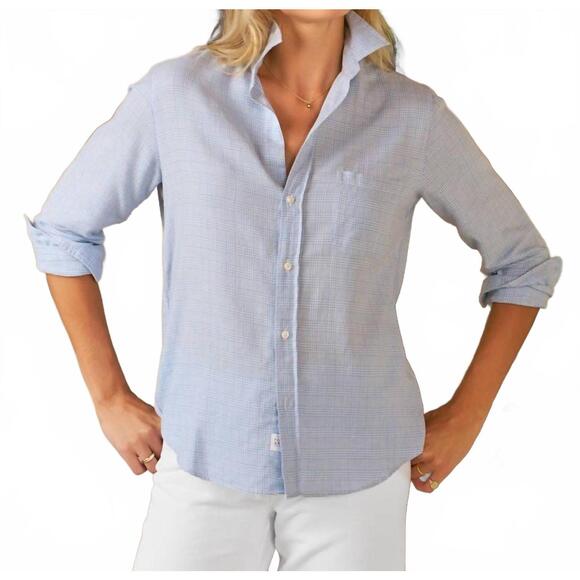 FRANK & EILEEN Tops - NEW FRANK & EILEEN eileen flannel relaxed button-up shirt in light blue houndsto